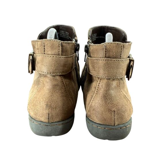 B.O.C Born Concepts Slouch Ankle Boots Size 9 Blanche Brown Buckle Zip Cozy GUC - Picture 7 of 15
